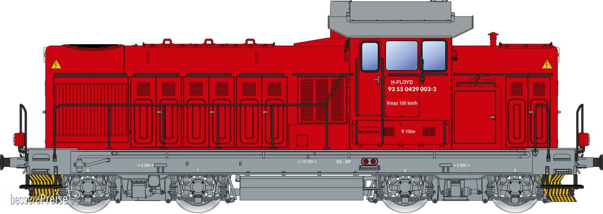 Albert Modell 080014 - Diesellokomotive Baureihe LDH125 H-FLOYD - 429 002-2 - Ep.VI - Farbgebung rot