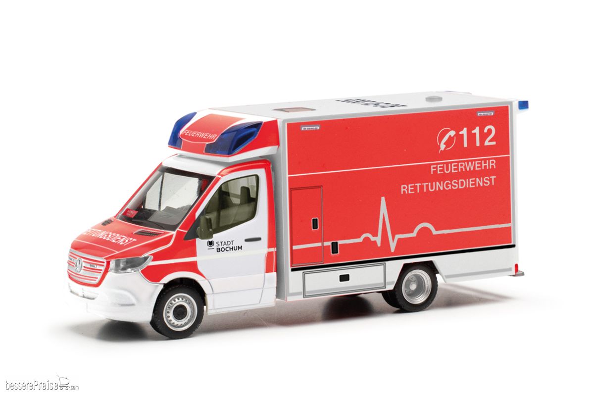 Herpa 097116 - Mercedes-Benz Sprinter 18 RTW ´Feuerwehr Bochum´ (Nordrhein-Westfalen/Bochum)