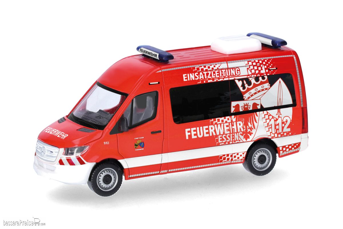 Herpa 098243 - Mercedes-Benz Sprinter 18 Bus Hochdach ´Feuerwehr Essen´