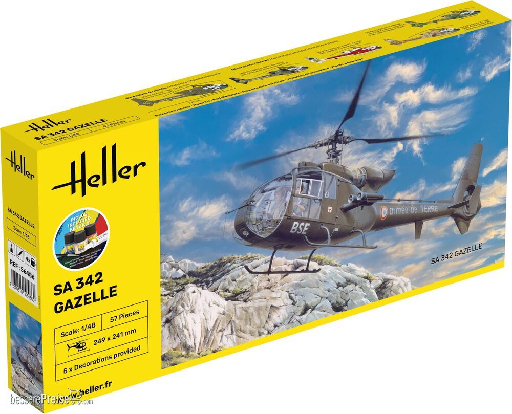 Heller 56486 - STARTER KIT SA 342 Gazelle