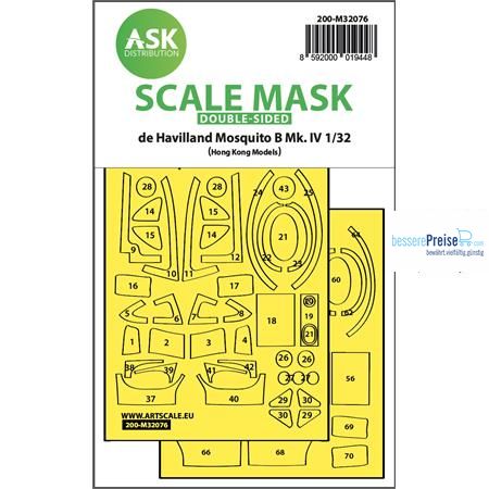 Artscale ASK200-M32076 - Mosquito B Mk.IV double-sided fit mask HK Model