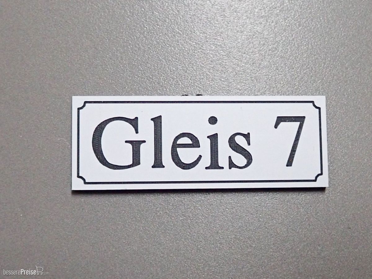 Heyn 11213.7 - Gleisschild alte Schrift Gleis 7 44 x 16 mm, 2-Schicht-Kunststoff