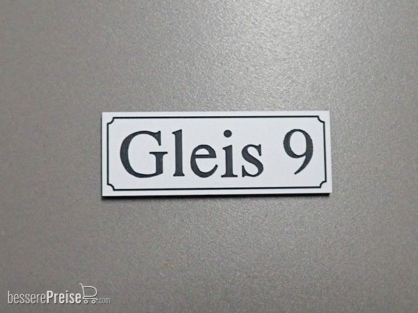 Heyn 11213.9 - Gleisschild alte Schrift Gleis 9 44 x 16 mm, 2-Schicht-Kunststoff