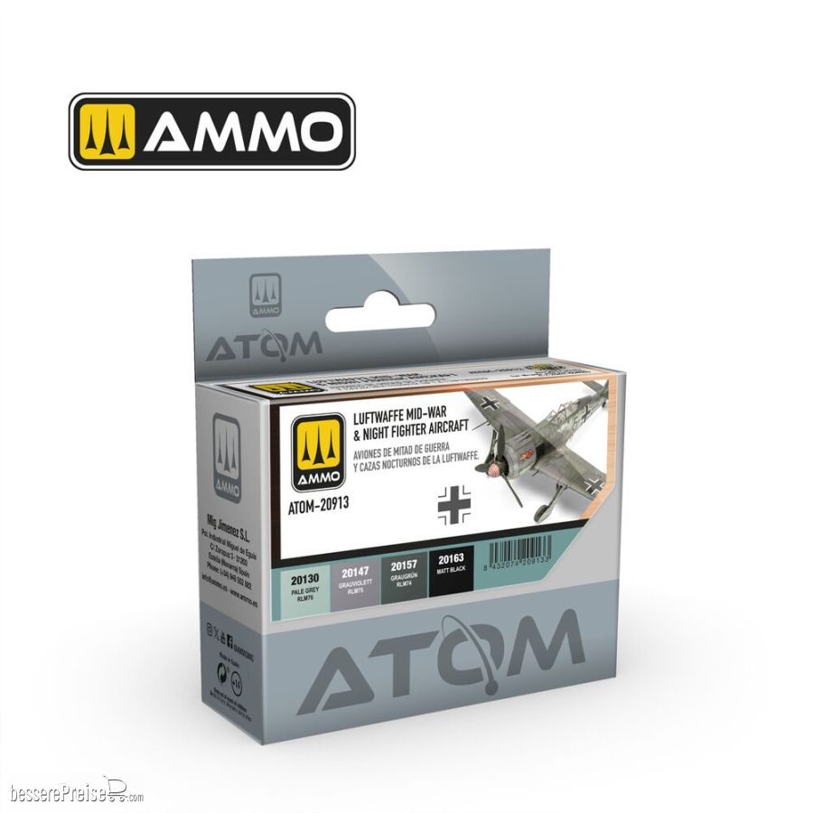 AMMO by MIG Jimenez ATOM-20913 - ATOM Luftwaffe Mid-War & Night Fighter Aircraft Set