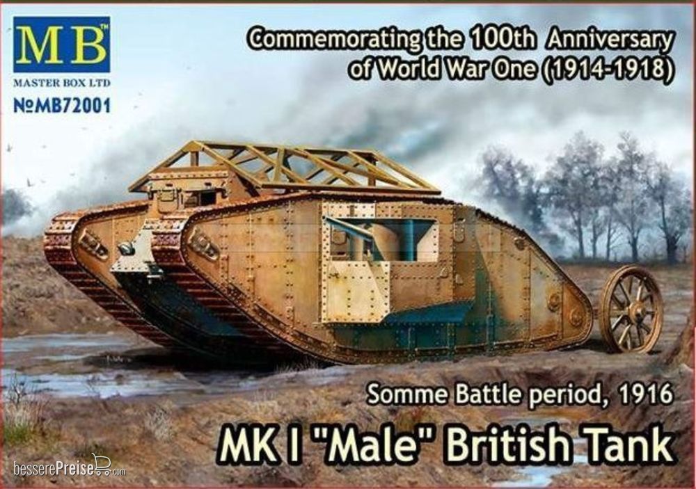 Master Box Ltd. 72001 - Mk I MaleBritish tank,Somme battle1916