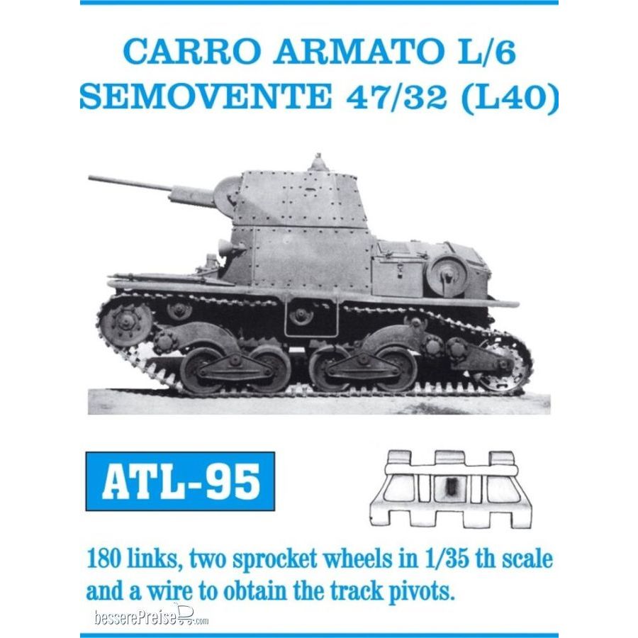 Friulmodel ATL-095 - Tracks for CARRO ARMATO L/6 SEMOVENTE 47/32 L40