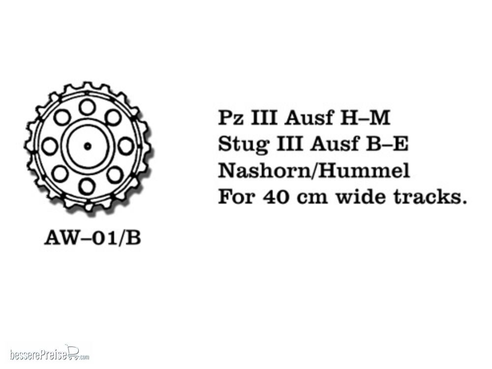 Friulmodel AW-01/B - Tracks for Pz III (E-M) / Stug III (A-B) Nashorn 40 cm breit Nashorn 40 cm breit