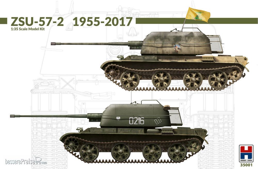 Hobby 2000 35001 - ZSU-57-2 1955-2017 (w/bonus 11 painting and marking)