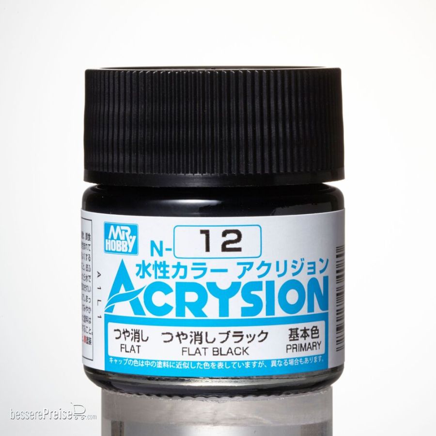 Mr Hobby - Gunze N-012 - Acrysion (10 ml) Flat Black