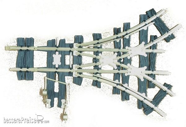 Heyn 3034.2 - Dreiwegschleppweiche R0, 2x 37,5°, Hebel rechts, Fertigmodell