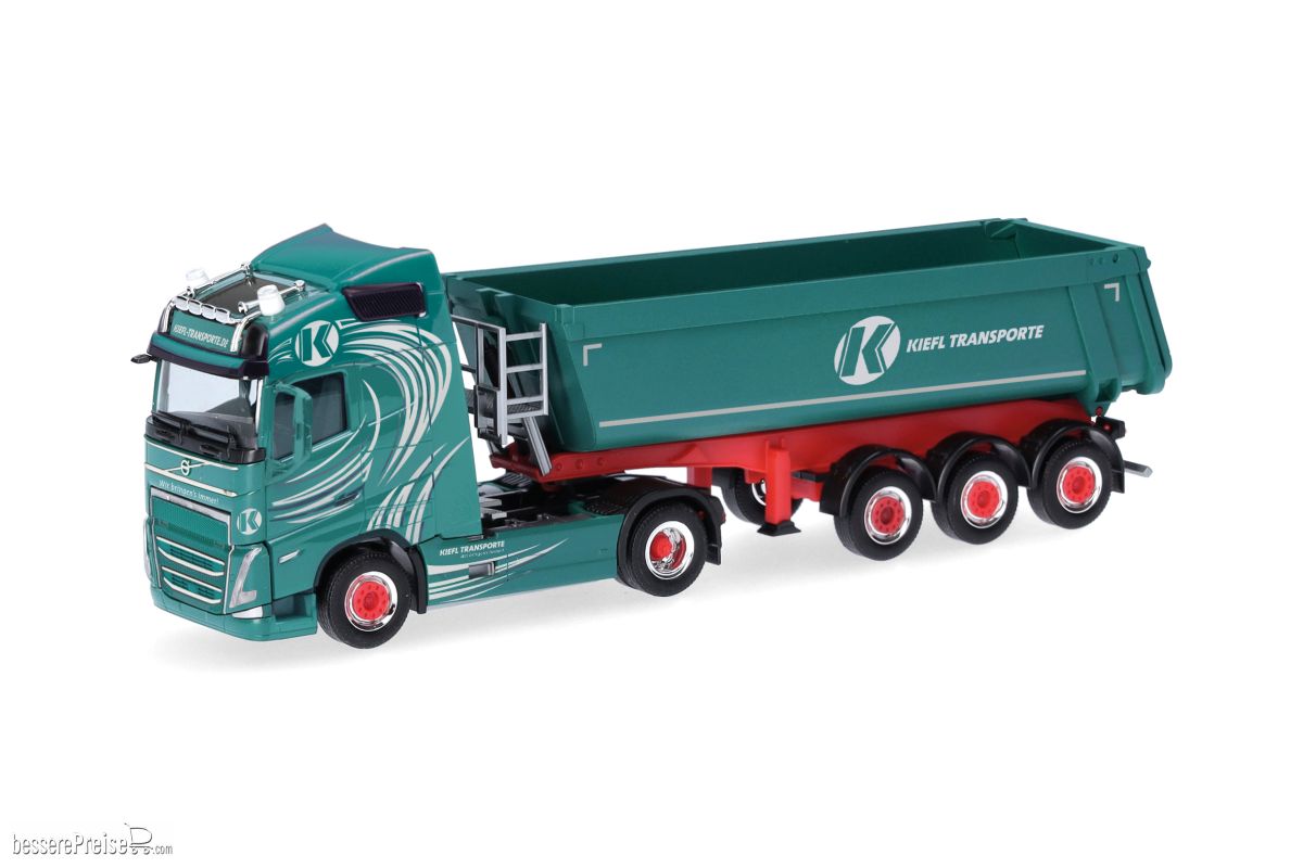 Herpa 318525 - Volvo FH GL 2020 Kipp-Sattelzug ´Kiefl Transport´ (Bayern/Weiding)