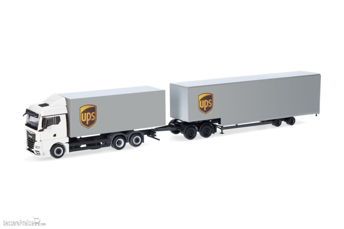 Herpa 318570 - MAN TGX GM Wechselkoffer-LKW mit Jumbokofferauflieger ´UPS´