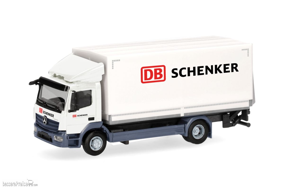 Herpa 318761 - Mercedes-Benz Atego 13 Planen-LKW mit Ladebordwand ´DB Schenker´