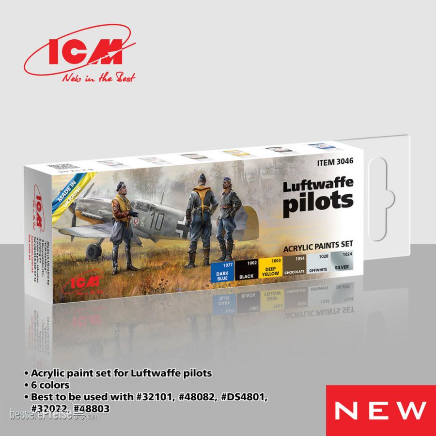 ICM 3046 - Acrylic paint set for Luftwaffe pilots 6 ? 12 ml