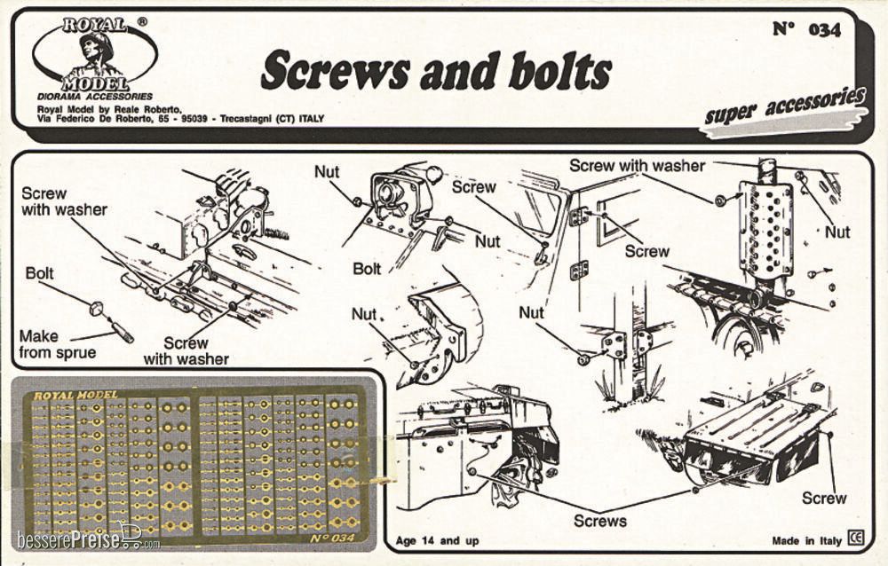 Royal Model RM034 - Screws and bolts