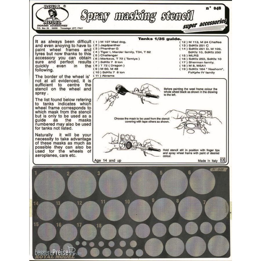 Royal Model RM048 - Spray masking stencil