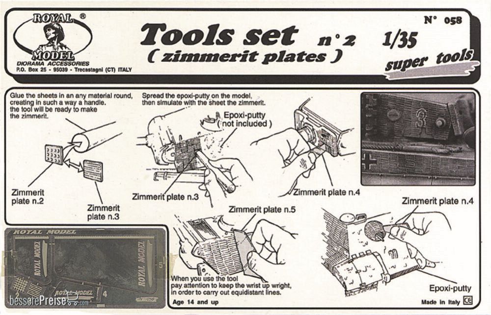 Royal Model RM058 - Tool set n. 2 for zimmerit application