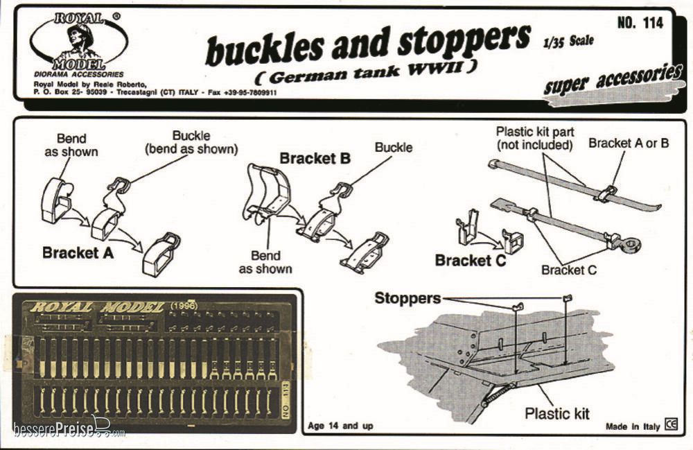 Royal Model RM114 - Buckles and stoppers German tank