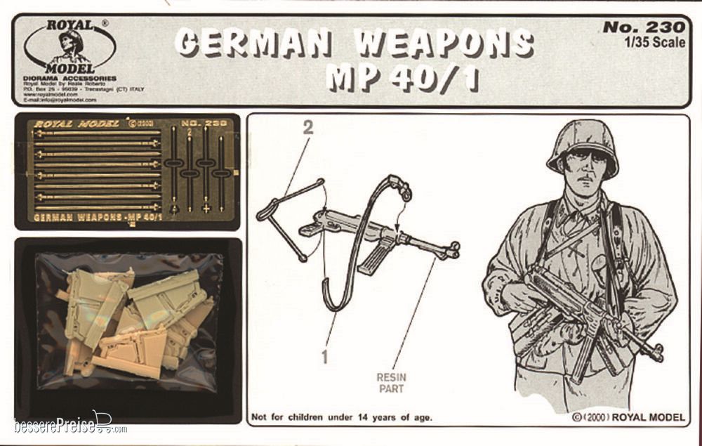 Royal Model RM230 - German weapons-MP40/1 (1/35 scale)