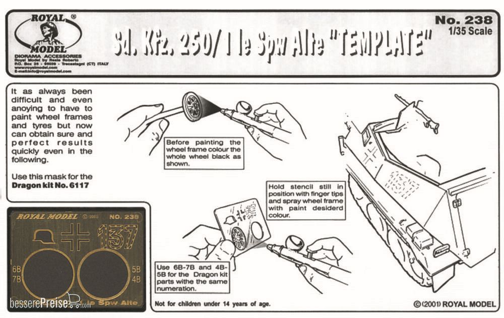 Royal Model RM238 - Sd.Kfz. 250/1 le Spw Alte TEPMPLATE