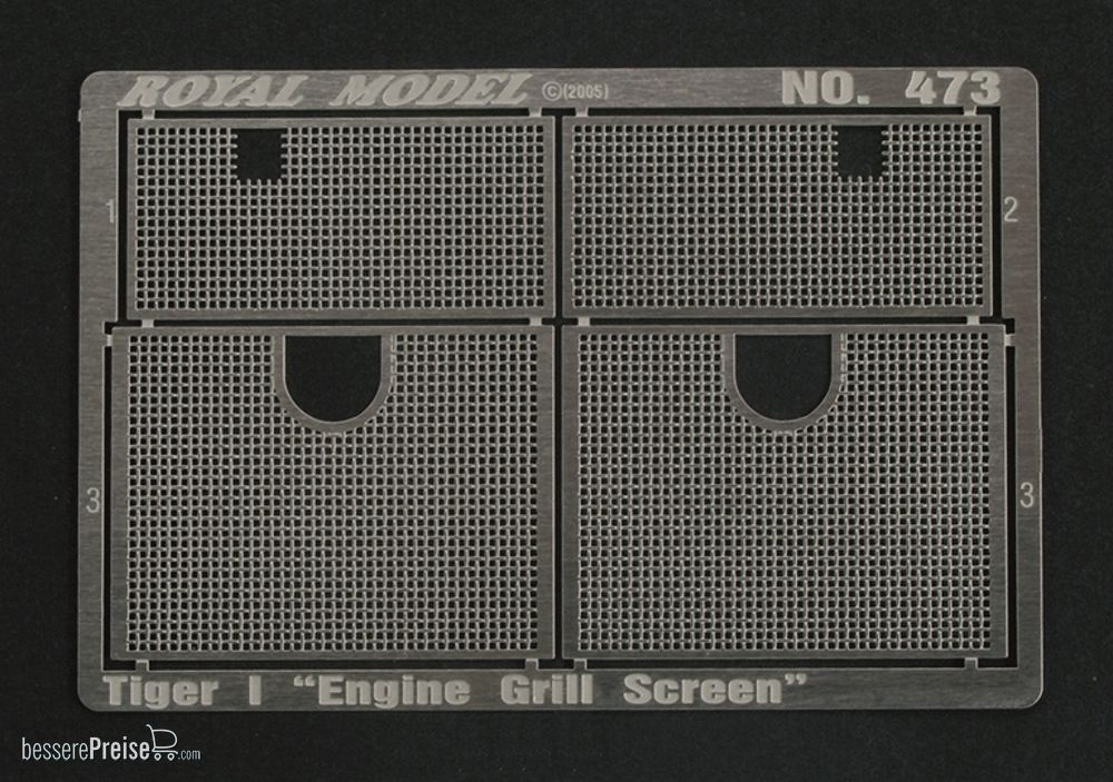 Royal Model RM473 - Engine Grill Screen Tiger I (for Dragon kit)