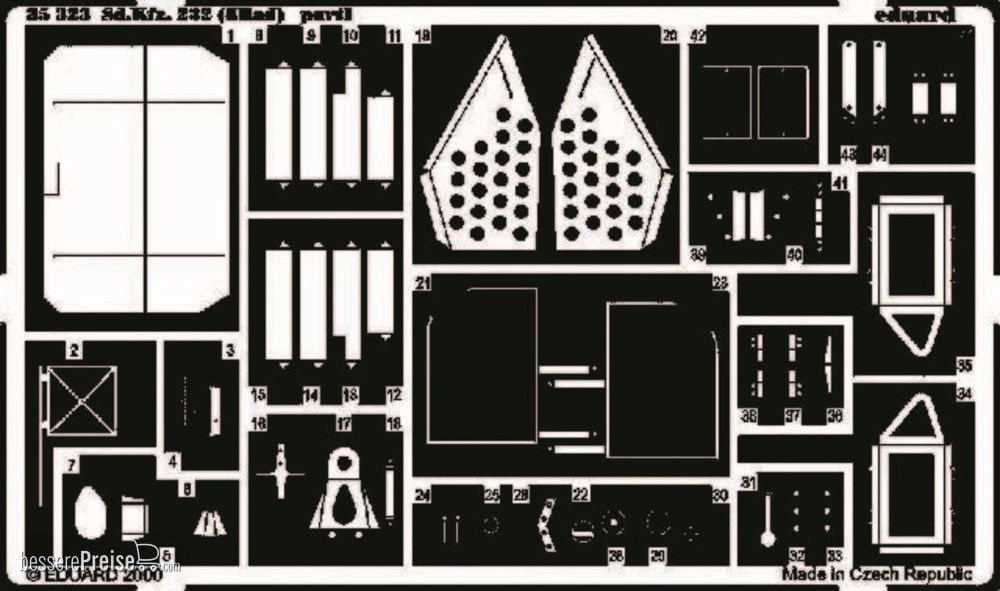 Eduard Accessories 35323 - Schwerer Panzerspähwagen Sd.Kfz. 232 8 Rad für Tamiya Bausatz 35036