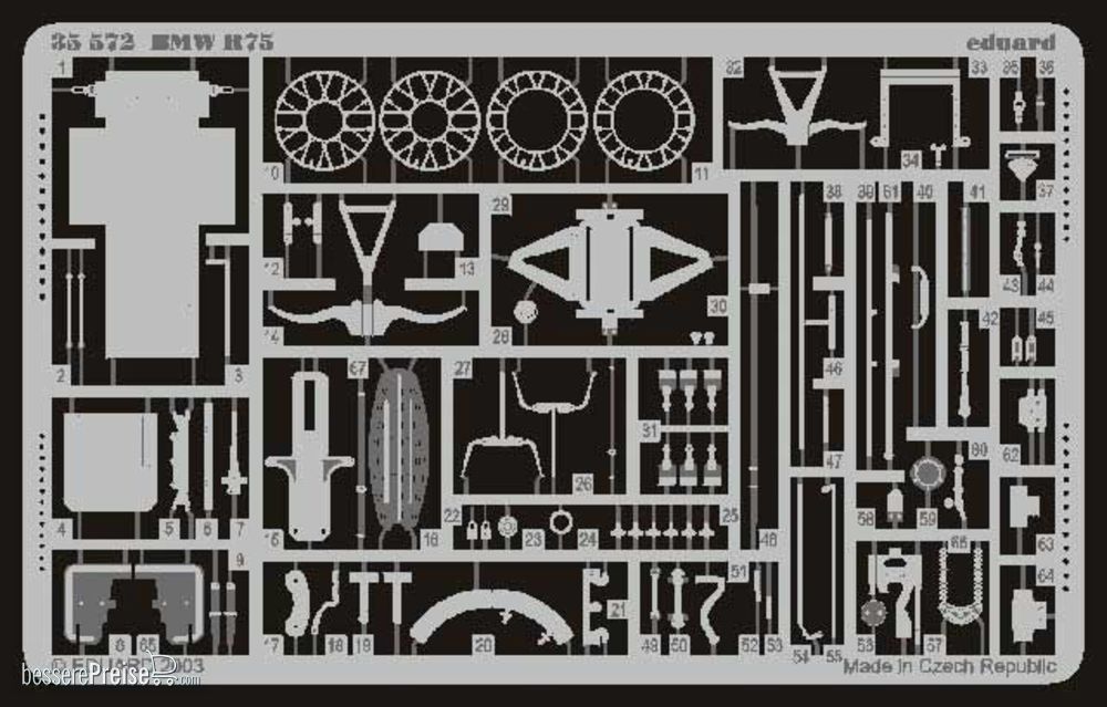 Eduard Accessories 35572 - BMW R75 / Zünddapp KS750 Fotoätzsatz