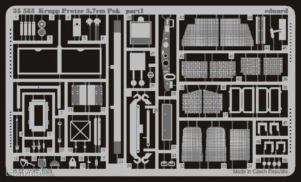 Eduard Accessories 35585 - Krupp Protze Kfz. 69 mit 3,7 cm Pak für Tamiya Bausatz 35259