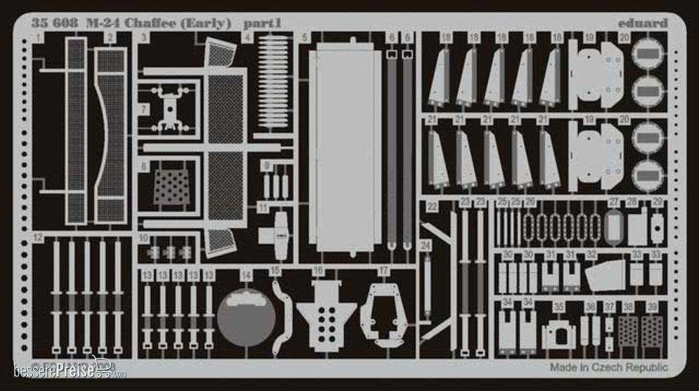 Eduard Accessories 35608 - M-24 Chaffee frühe Version Fotoätzsatz