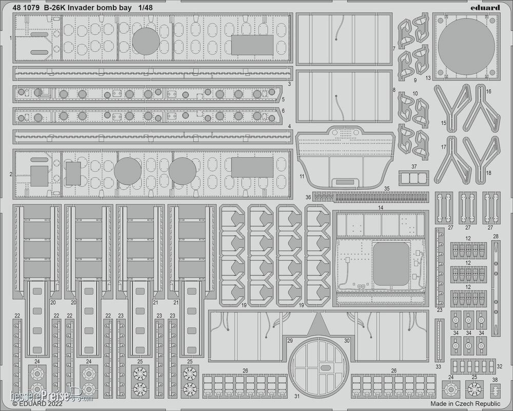 Eduard Accessories 481079 - B-26K Invader bomb bay for ICM