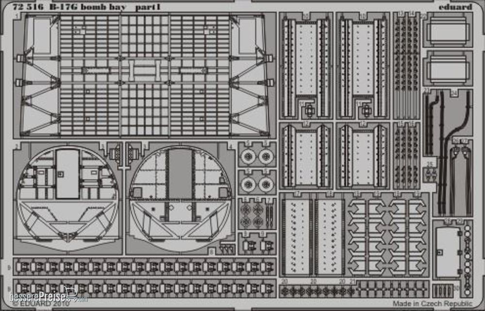 Eduard Accessories 72516 - B-17G bomb bay for Revell