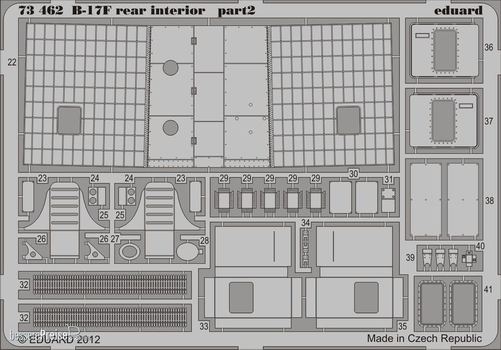 Eduard Accessories 73462 - B-17F rear interior for Revell