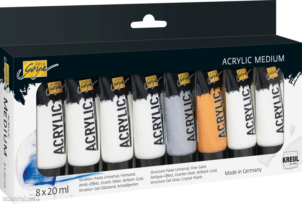 C.Kreul 85931 - Acrylfarben Set Solo Goya Acrylic Medium Strukturpasten 8x20ml Tube