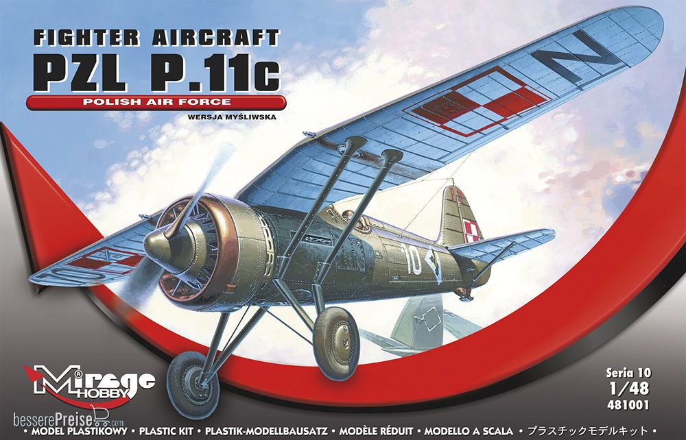 Mirage Hobby 481001 - PZL P-11 C Polnische Luftwaffe mit Resin- und Fotoätzteilen