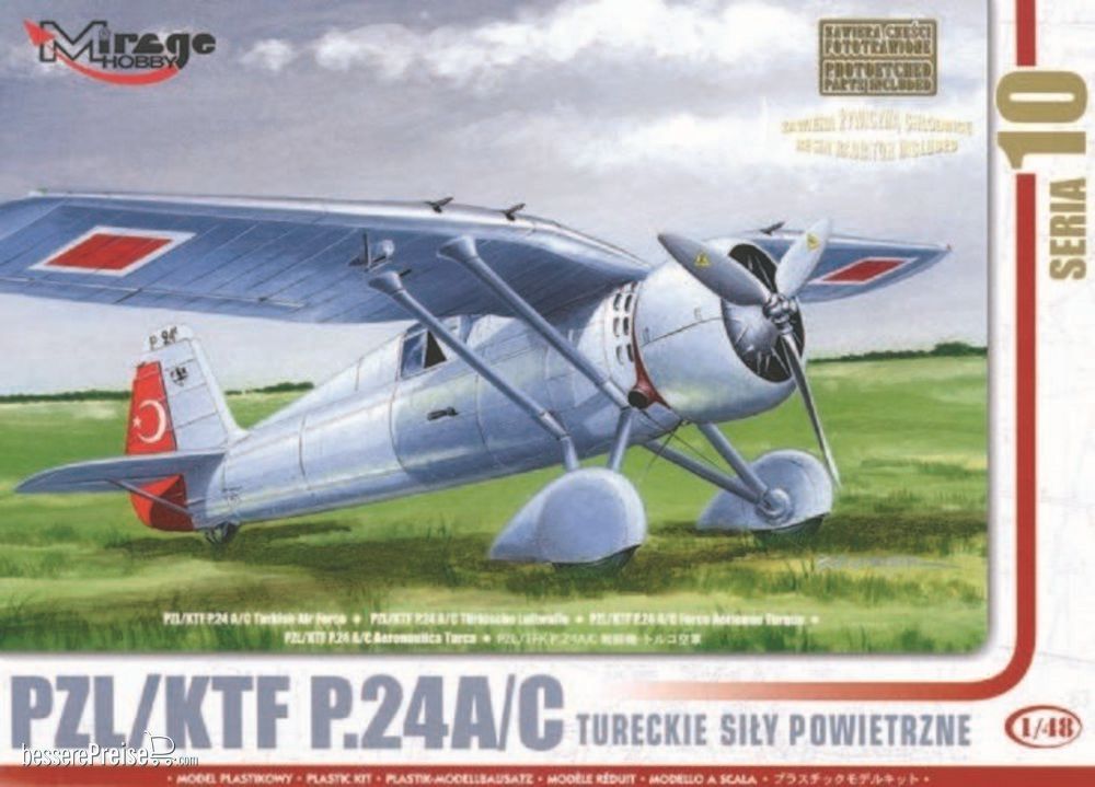 Mirage Hobby 48105 - PZL/TFK P.24 C Türkische Luftwaffe mit Resin- und Fotoätzteilen