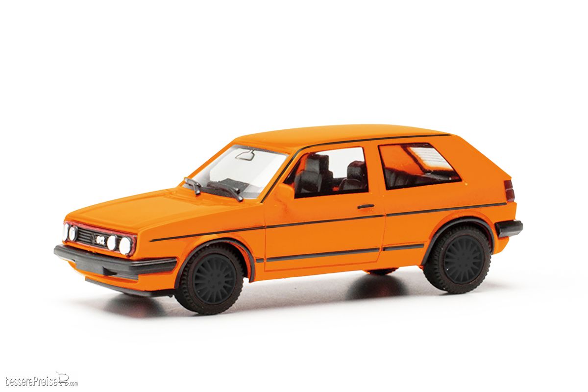 Herpa 420846-003 - Volkswagen (VW) Golf II GTI, tieforange