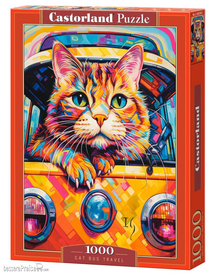 Castorland C-105229-2 - Cat Bus Travel Puzzle 1000 Teile