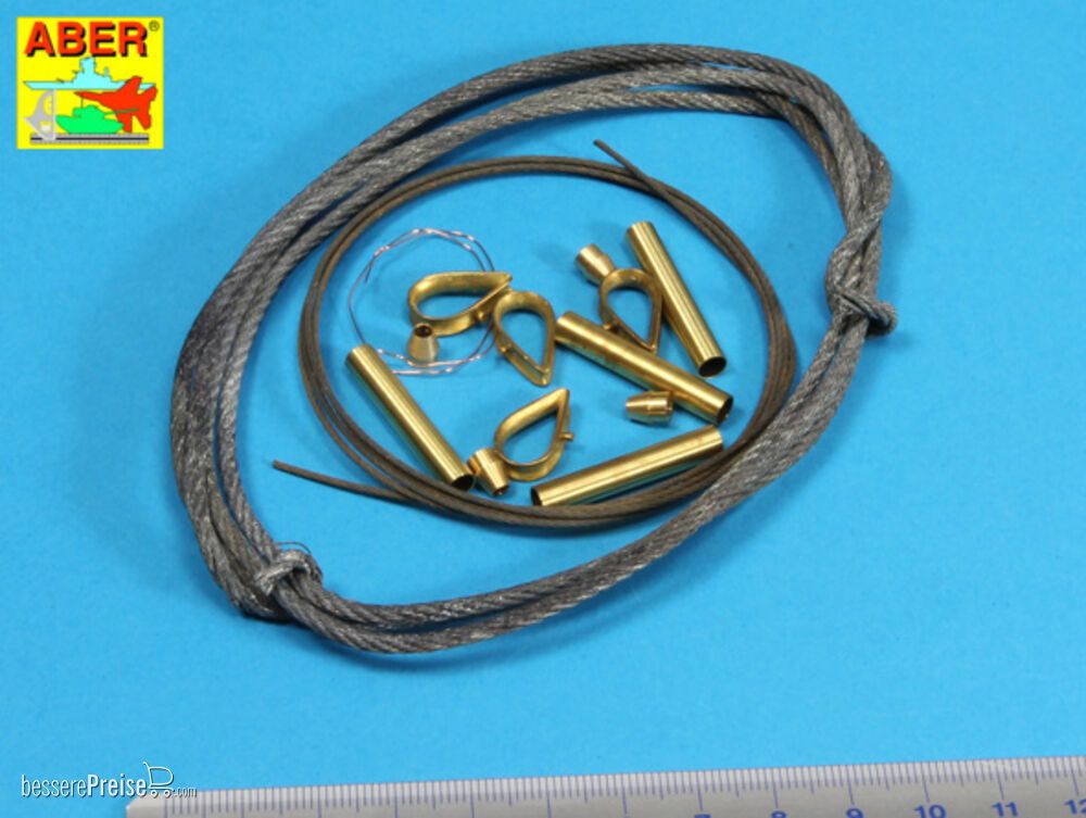 Aber Models 16030 - Tow cables & track cable with brackets used on Tiger I, King Tiger & Panther