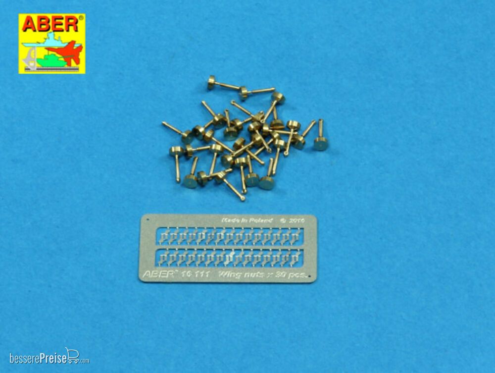 Aber Models 16111 - Wing nuts PE nuts with turned bolt x 30 pcs.