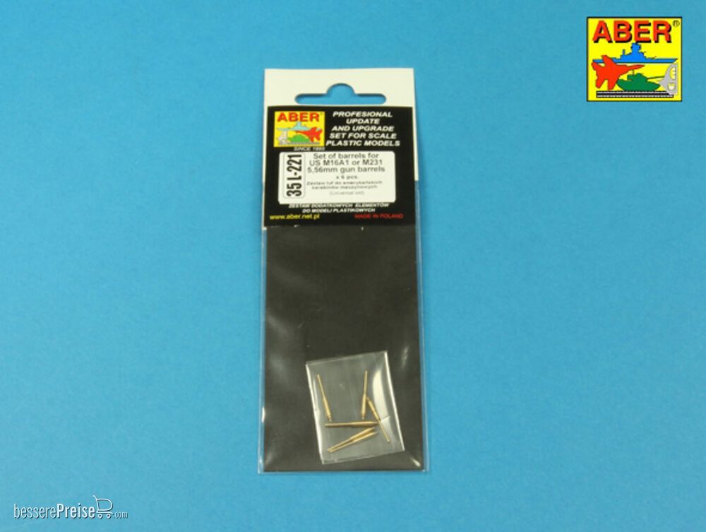 Aber Models 35 L-221 - Set of barrels for US M16A1 or M231 5,56mm gun barrels x 6 pcs.