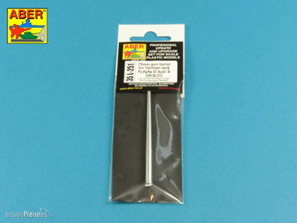 Aber Models 35 L-251 - 7,5cm gun barrel for German Tank Pz.Kpfw. VI Ausf. B (VK36.01)