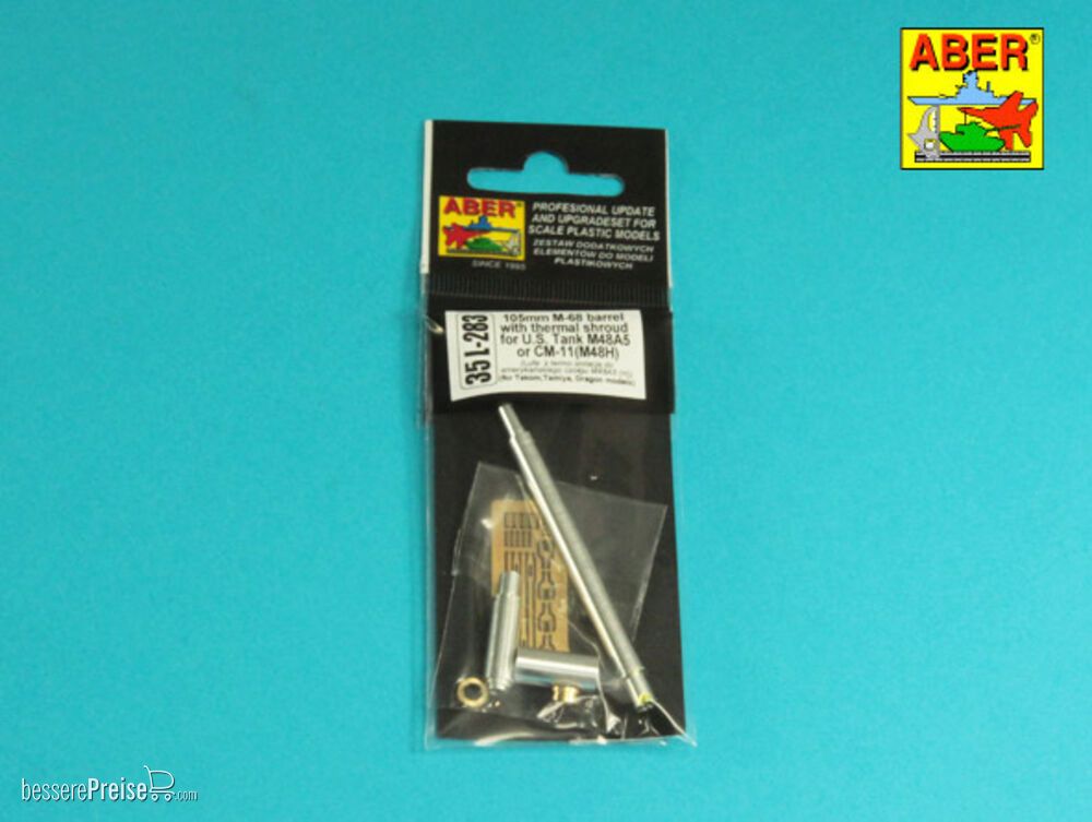 Aber Models 35 L-283 - 105 mm M-68 barrel with thermal shroud for M48A5 Tank