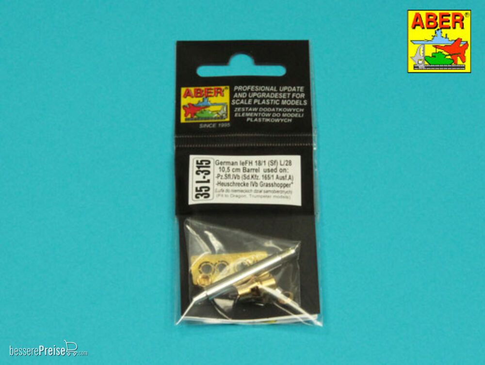 Aber Models 35 L-315 - Germ. 10,5 cm L/28 Barrel for Pz.Sfl.IVb or Heuschrecke Ivb