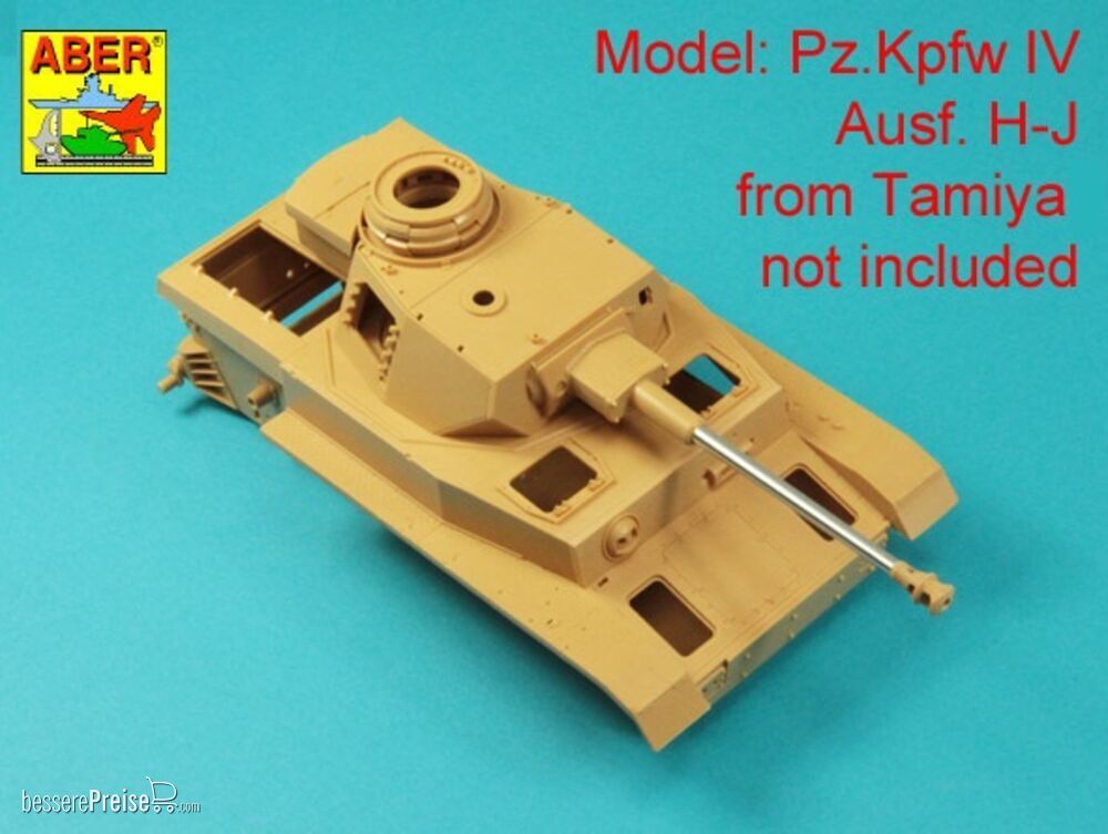 Aber Models 35 L-337 - Barrel 75mm 40 L/48 for Pz IVG, H, J without muzzle brake (Tamiya)