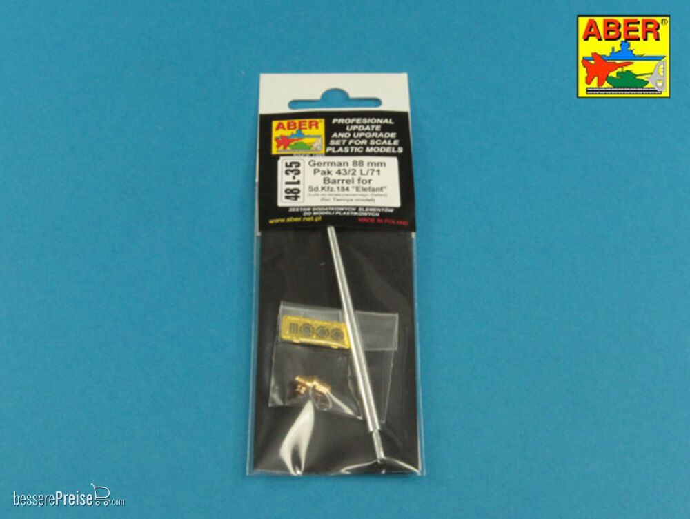 Aber Models 48 L-35 - German 88mm Pak 43/2 L/71 barrel for Sd.Kfz.184 Elefant