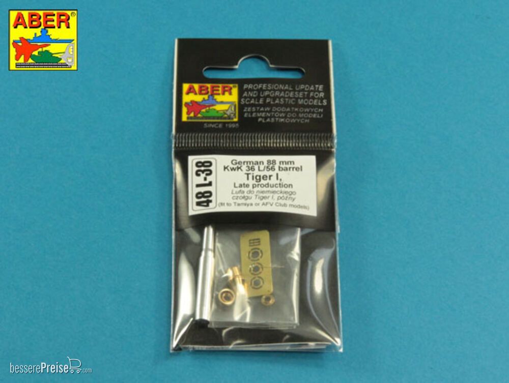 Aber Models 48 L-38 - German 88 mm KwK 36 L/56 Tiger I Late Barrel