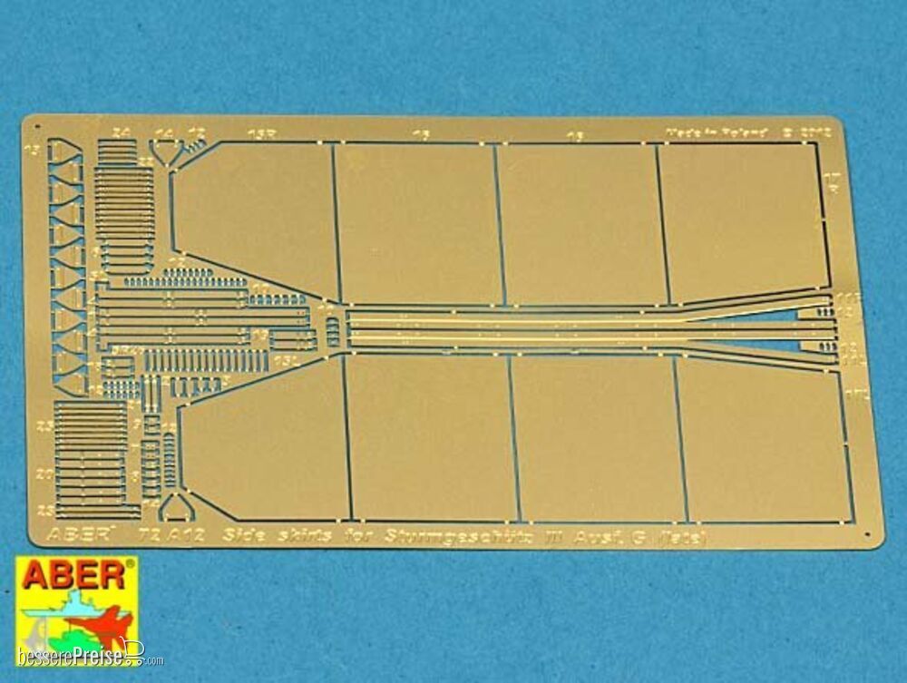 Aber Models 72 A12 - Side skirts for Stug. III (Late)