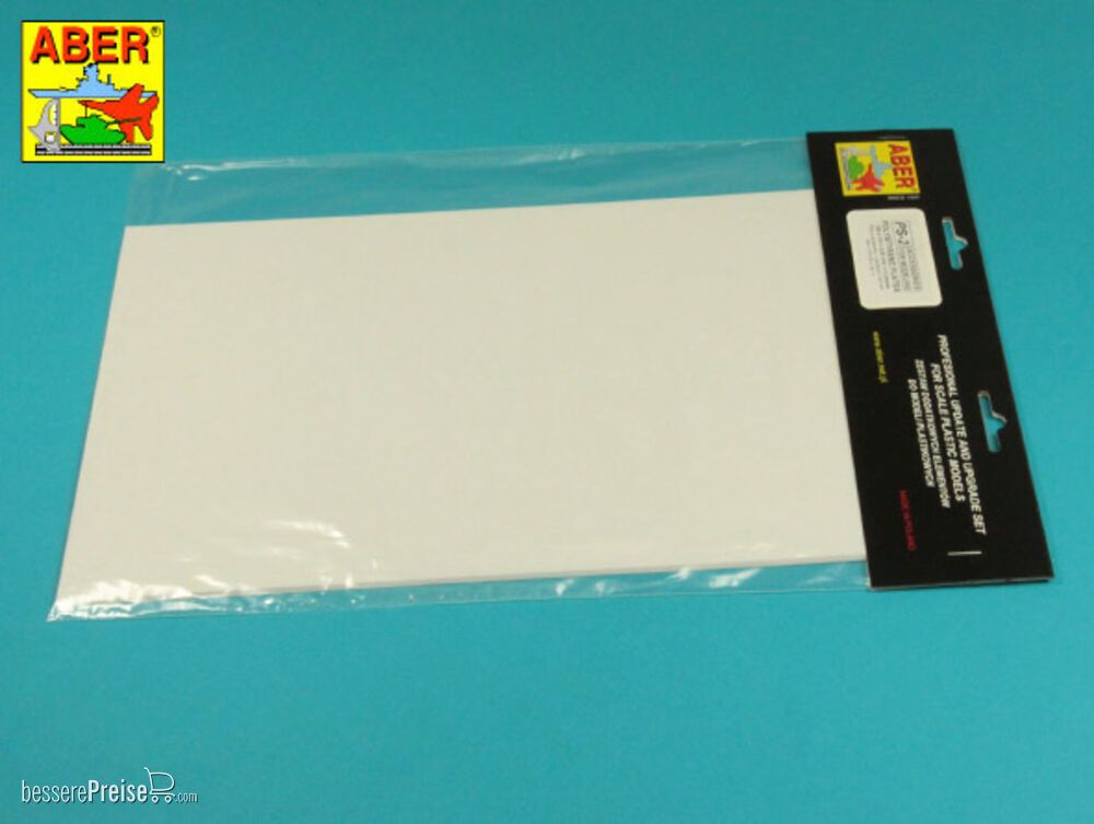 Aber Models PS-2 - Polystyrene plates 195 x 315 x 0,50 mm x 4 pcs.