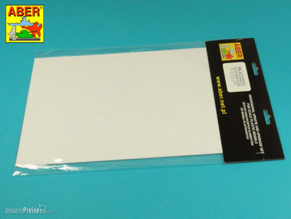 Aber Models PS-3 - Polystyrene plates 195 x 315 x 0,75 mm x 3 pcs.