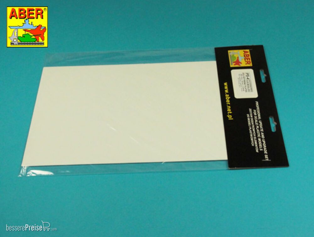 Aber Models PS-4 - Polystyrene plates 195 x 315 x 1,00 mm x 2 pcs.